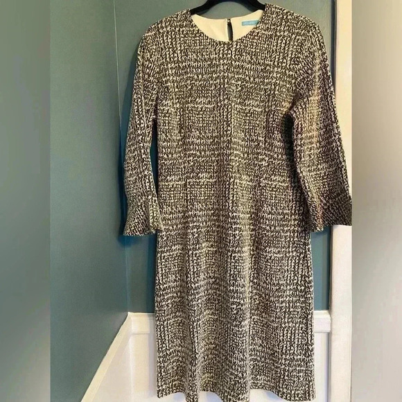 J. McLaughlin women’s dress - large - tweed style - black/white - below the knee - Picture 1 of 7